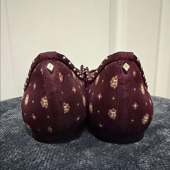 Sam Edelman Maroon Patterned Women's Flats - Picture 3 of 4
